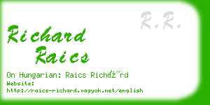 richard raics business card